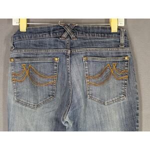 DKNY Downtown Brooklyn Straight Jeans Womens 31x29 Blue Raw Hem
